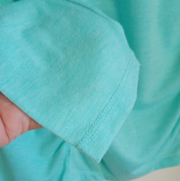 Marika Tek turquoise ruched long sleeve work out top women's size medium - Picture 5 of 8